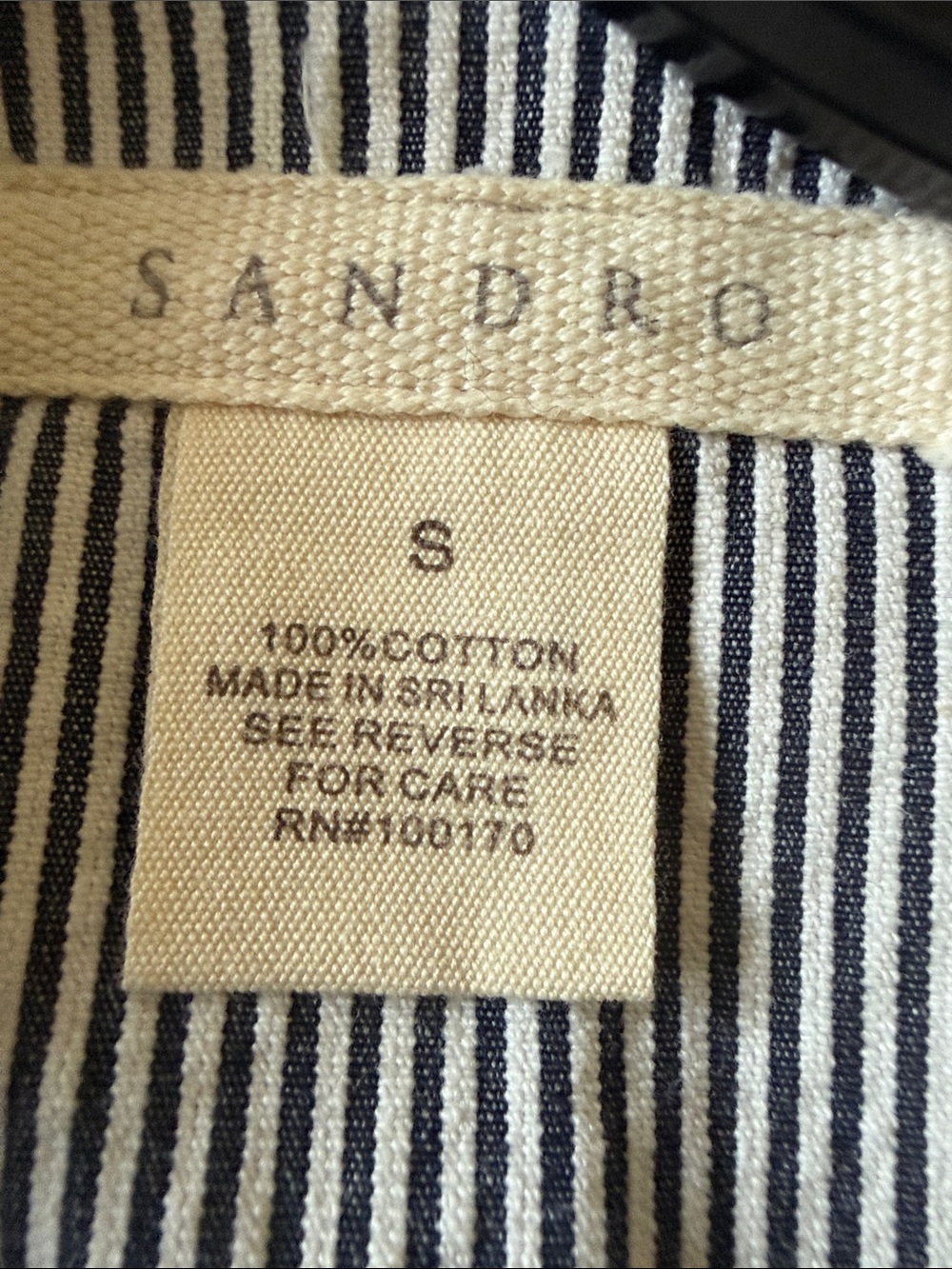 NWT Sandro Women's Navy and White Striped Blazer Size Small - Picture 8 of 8